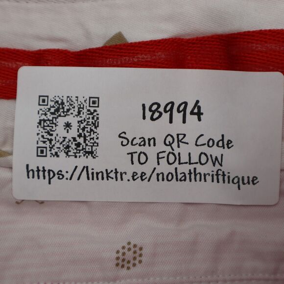 Puma Shorts Womens Pink White Striped High Rise Pocket Button Zip Pleated Chino - Picture 12 of 12